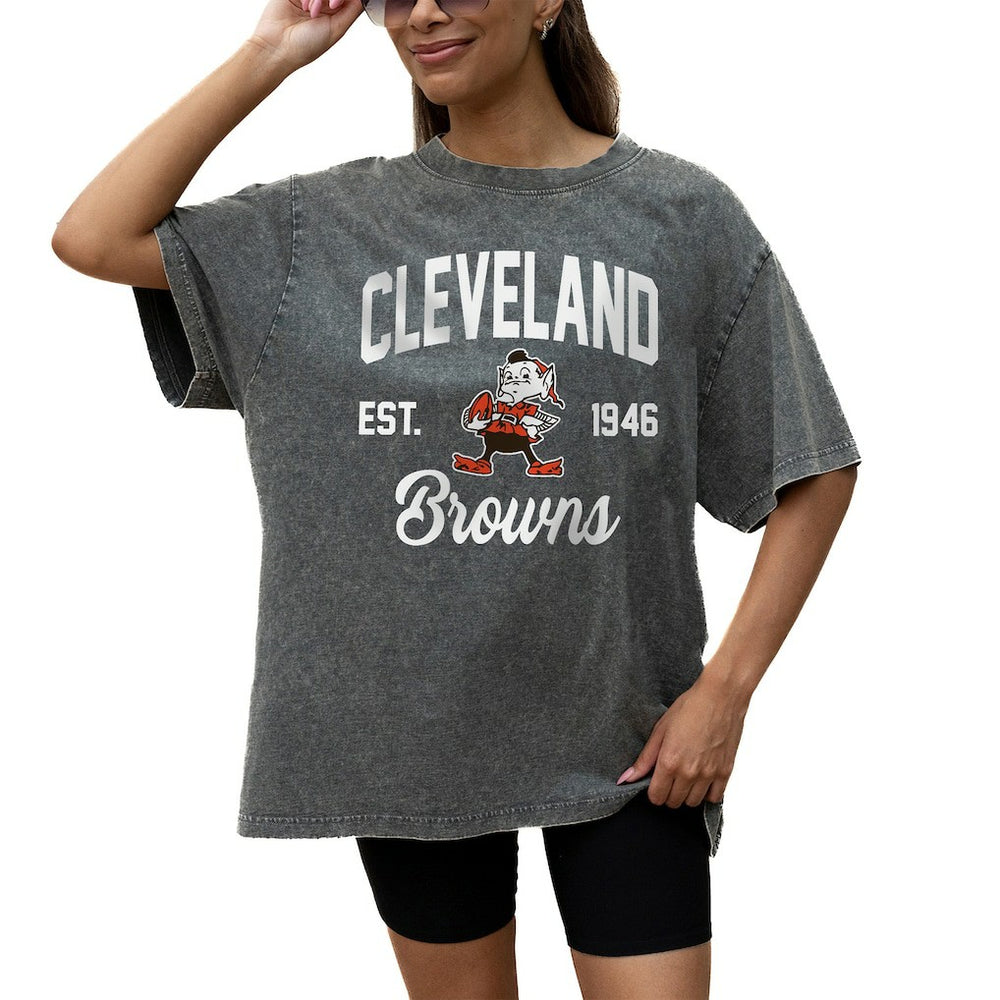Cleveland Browns Gameday Couture Women's Throwback Oversized Snow Wash T-Shirt | NFL Near me