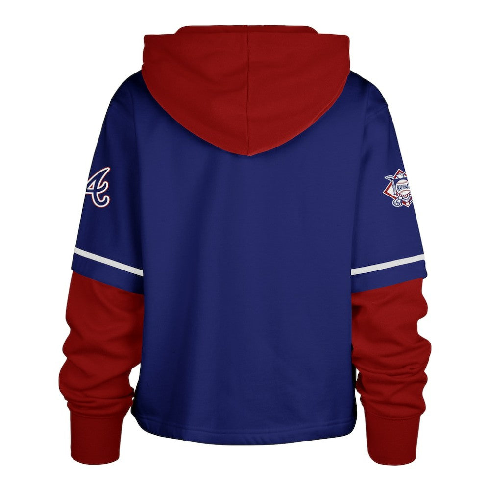 Atlanta Braves '47 Women's City Connect Shortstop Cropped Pullover Hoodie - MLB Hoodies