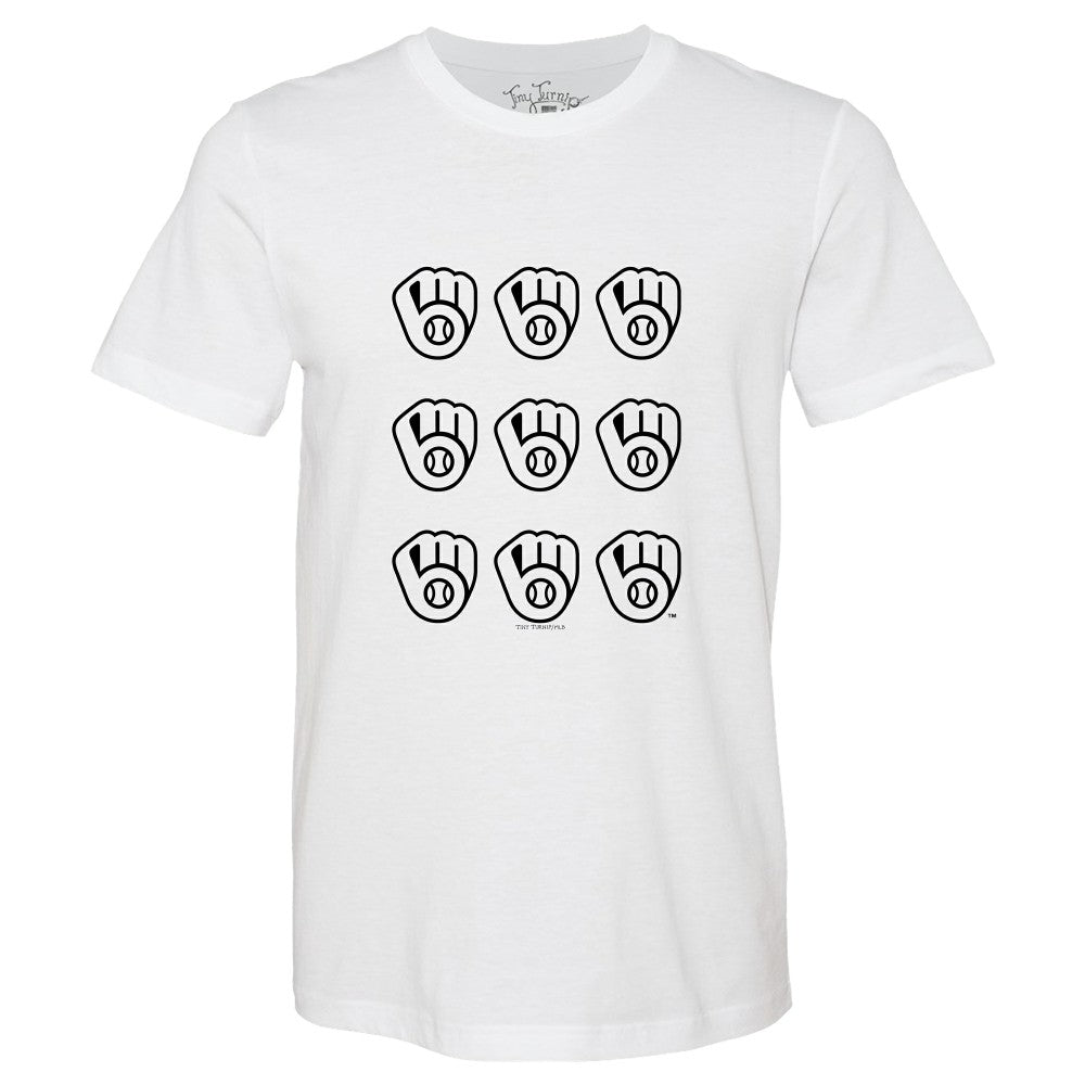 Milwaukee Brewers Tiny Turnip Women's Logo Grid T-Shirt - MLB T-shirts