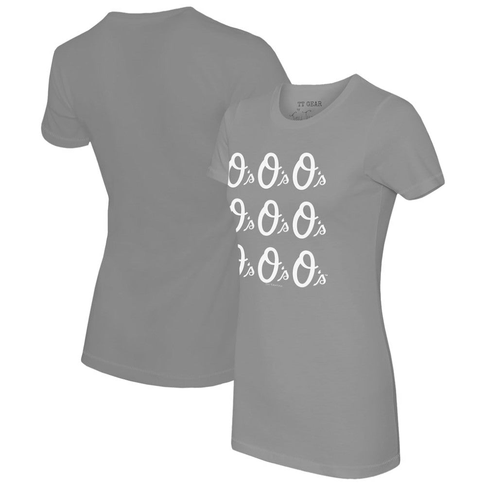 Baltimore Orioles Tiny Turnip Women's Logo Grid  T-Shirt - MLB T-shirts