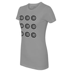Chicago Cubs Tiny Turnip Women's Logo Grid  T-Shirt - MLB T-shirts