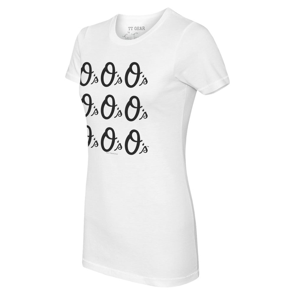 Baltimore Orioles Tiny Turnip Women's Logo Grid T-Shirt - MLB T-shirts