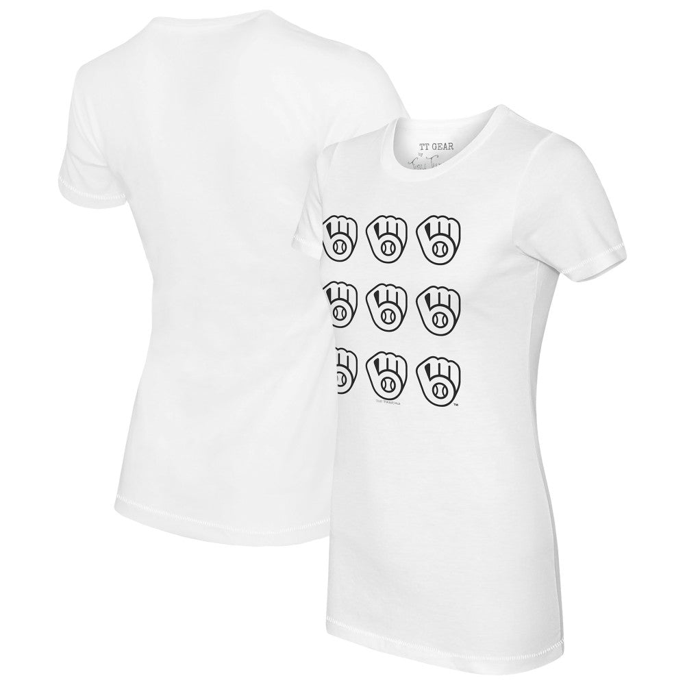 Milwaukee Brewers Tiny Turnip Women's Logo Grid T-Shirt - MLB T-shirts