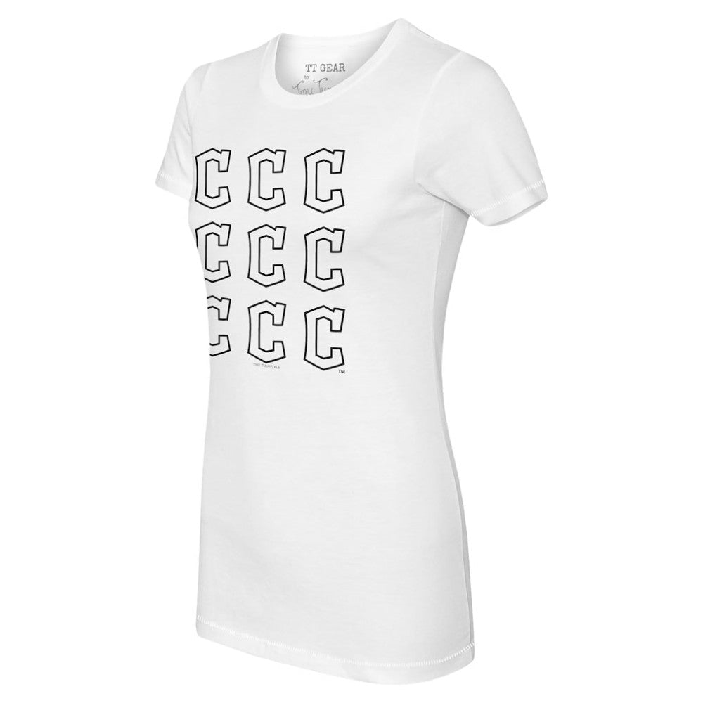 Cleveland Guardians Tiny Turnip Women's Logo Grid T-Shirt - MLB T-shirts