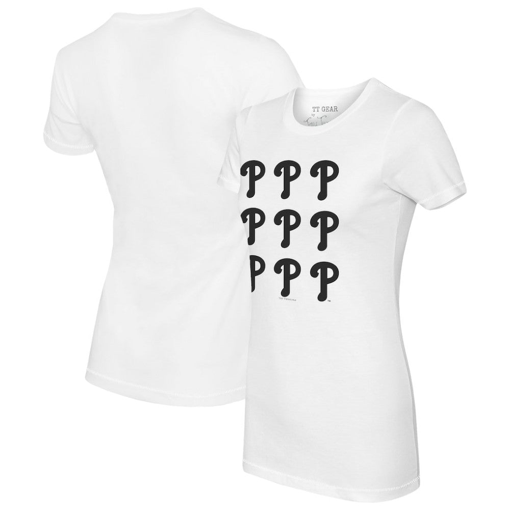 Philadelphia Phillies Tiny Turnip Women's Logo Grid T-Shirt - MLB T-shirts