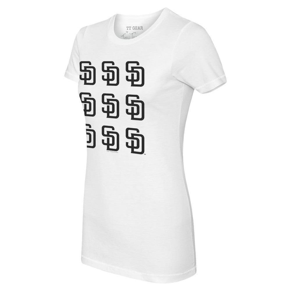 San Diego Padres Tiny Turnip Women's Logo Grid T-Shirt - MLB T-shirts