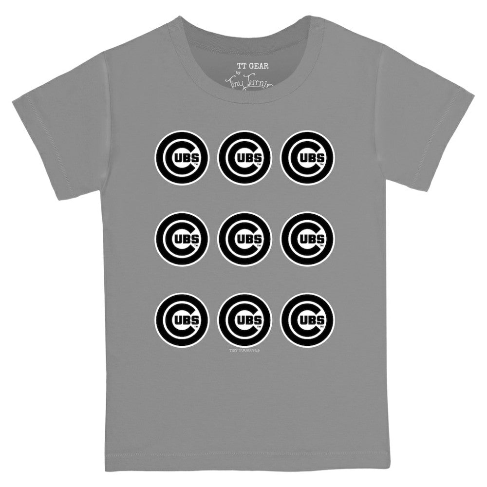 Chicago Cubs Tiny Turnip Youth Logo Grid  T-Shirt - MLB T-shirts