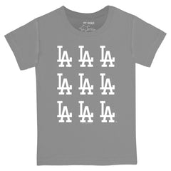 Los Angeles Dodgers Tiny Turnip Youth Logo Grid  T-Shirt - MLB T-shirts