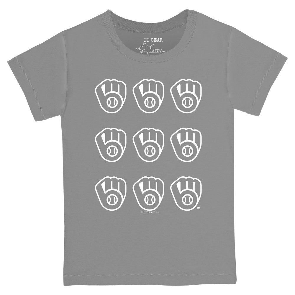 Milwaukee Brewers Tiny Turnip Youth Logo Grid  T-Shirt - MLB T-shirts