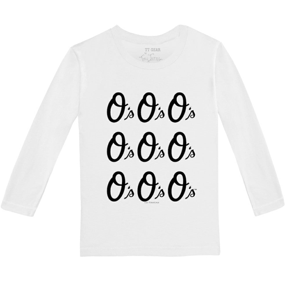 Baltimore Orioles Tiny Turnip Youth Logo Grid Long Sleeve T-Shirt - MLB T-shirts