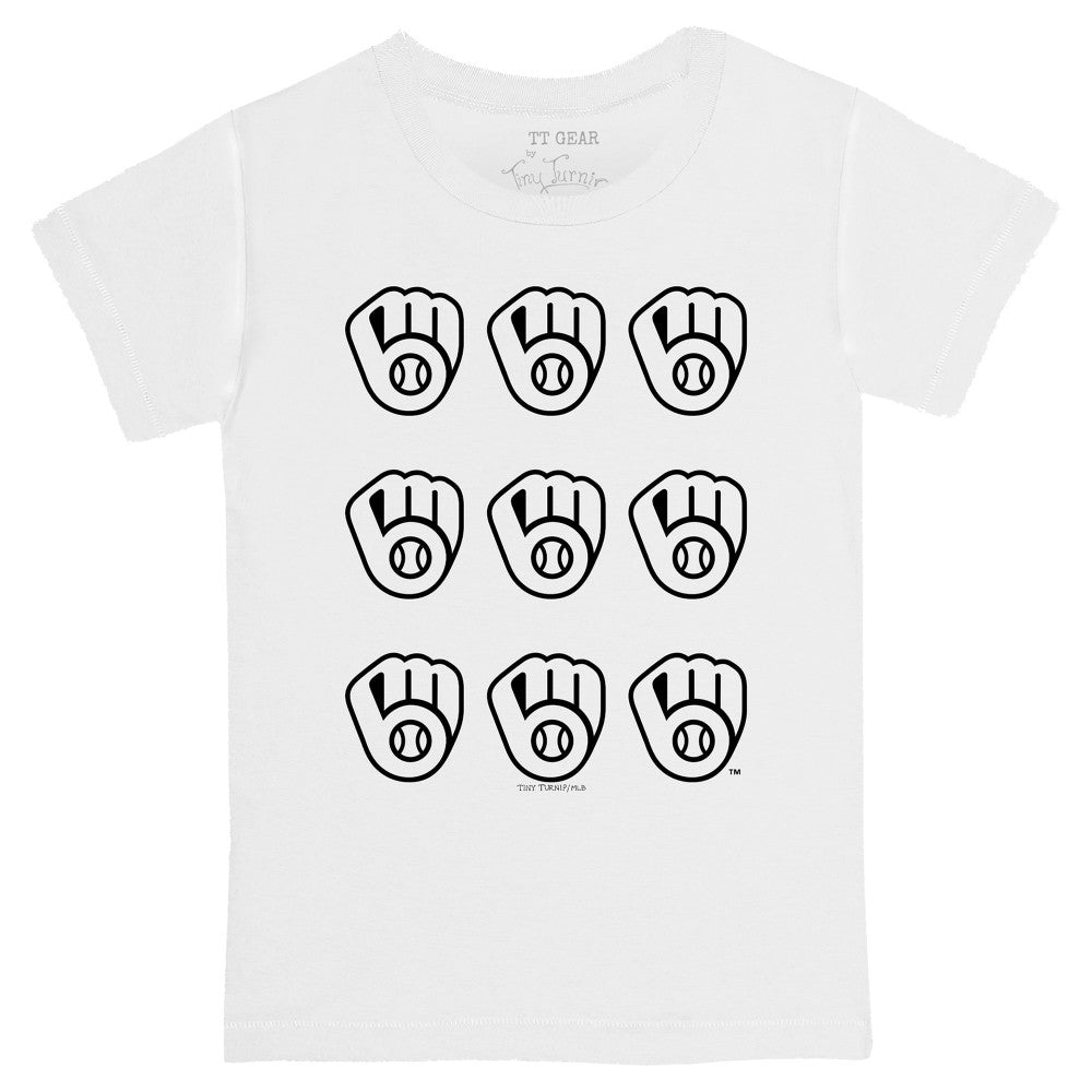 Milwaukee Brewers Tiny Turnip Youth Logo Grid T-Shirt - MLB T-shirts