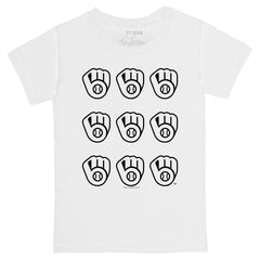 Milwaukee Brewers Tiny Turnip Youth Logo Grid T-Shirt - MLB T-shirts
