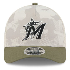 Miami Marlins New Era 2025 Armed Forces Day 9FORTY M-Crown A-Frame Adjustable Hat - MLB Hats