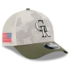 Colorado Rockies New Era 2025 Armed Forces Day 9FORTY M-Crown A-Frame Adjustable Hat - MLB Hats