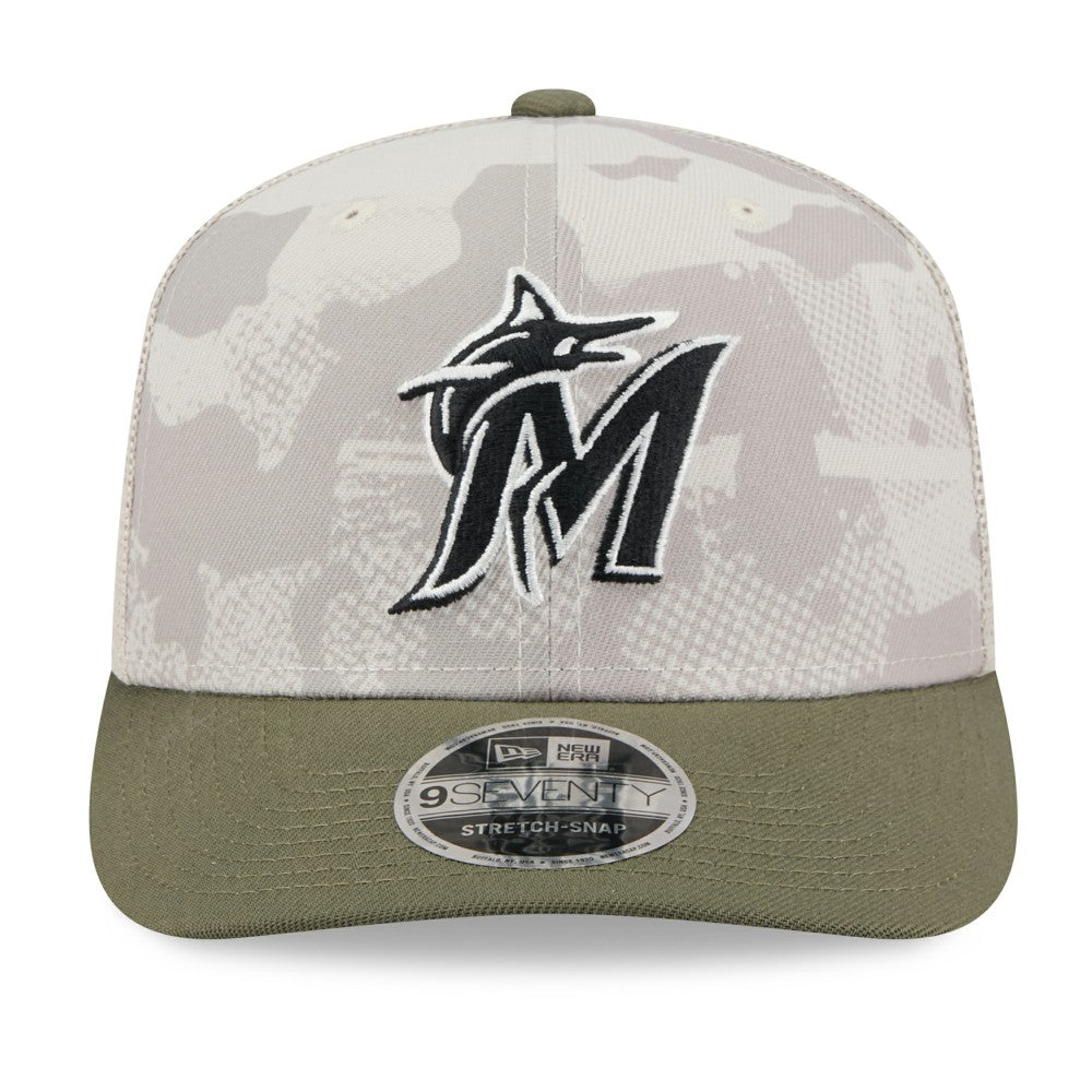 Miami Marlins New Era 2025 Armed Forces Day 9SEVENTY Stretch-Snap Hat - MLB Hats