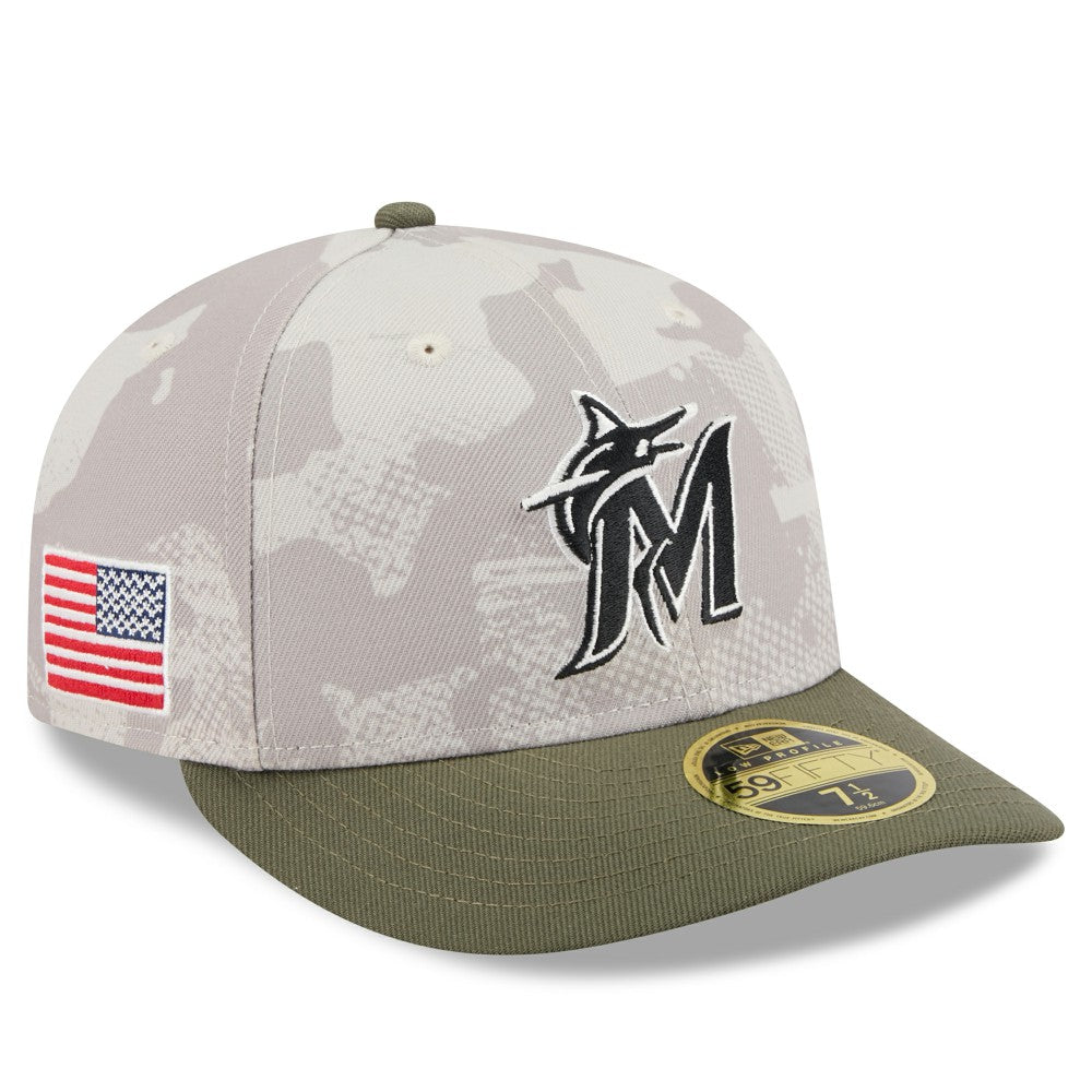 Miami Marlins New Era 2025 Armed Forces Day Low Profile 59FIFTY Fitted Hat - MLB Hats