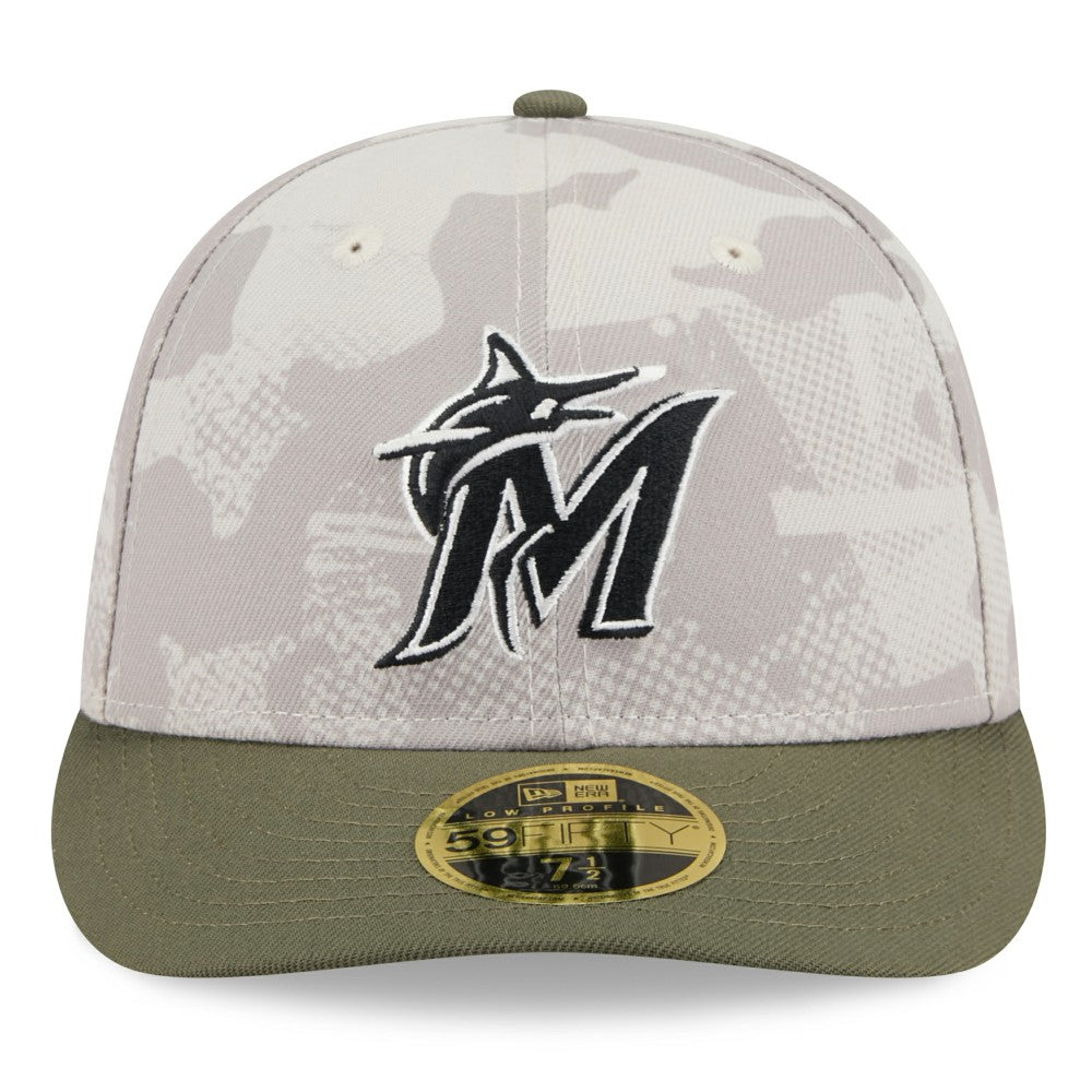 Miami Marlins New Era 2025 Armed Forces Day Low Profile 59FIFTY Fitted Hat - MLB Hats