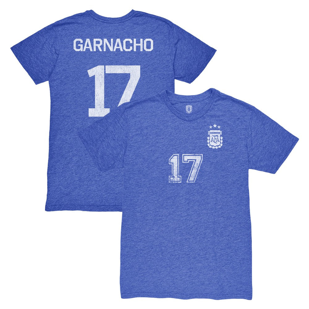 Alejandro Garnacho Argentina National Team 1863FC Player Vintage Tri-Blend T-Shirt