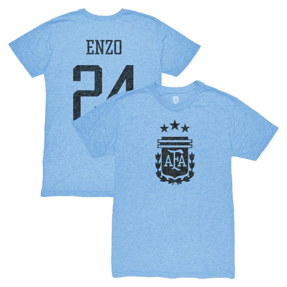 Enzo Fernández Argentina National Team 1863FC Player Vintage Tri-Blend T-Shirt