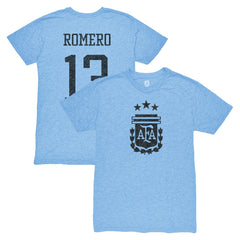 Cristian Romero Argentina National Team 1863FC Player Vintage Tri-Blend T-Shirt
