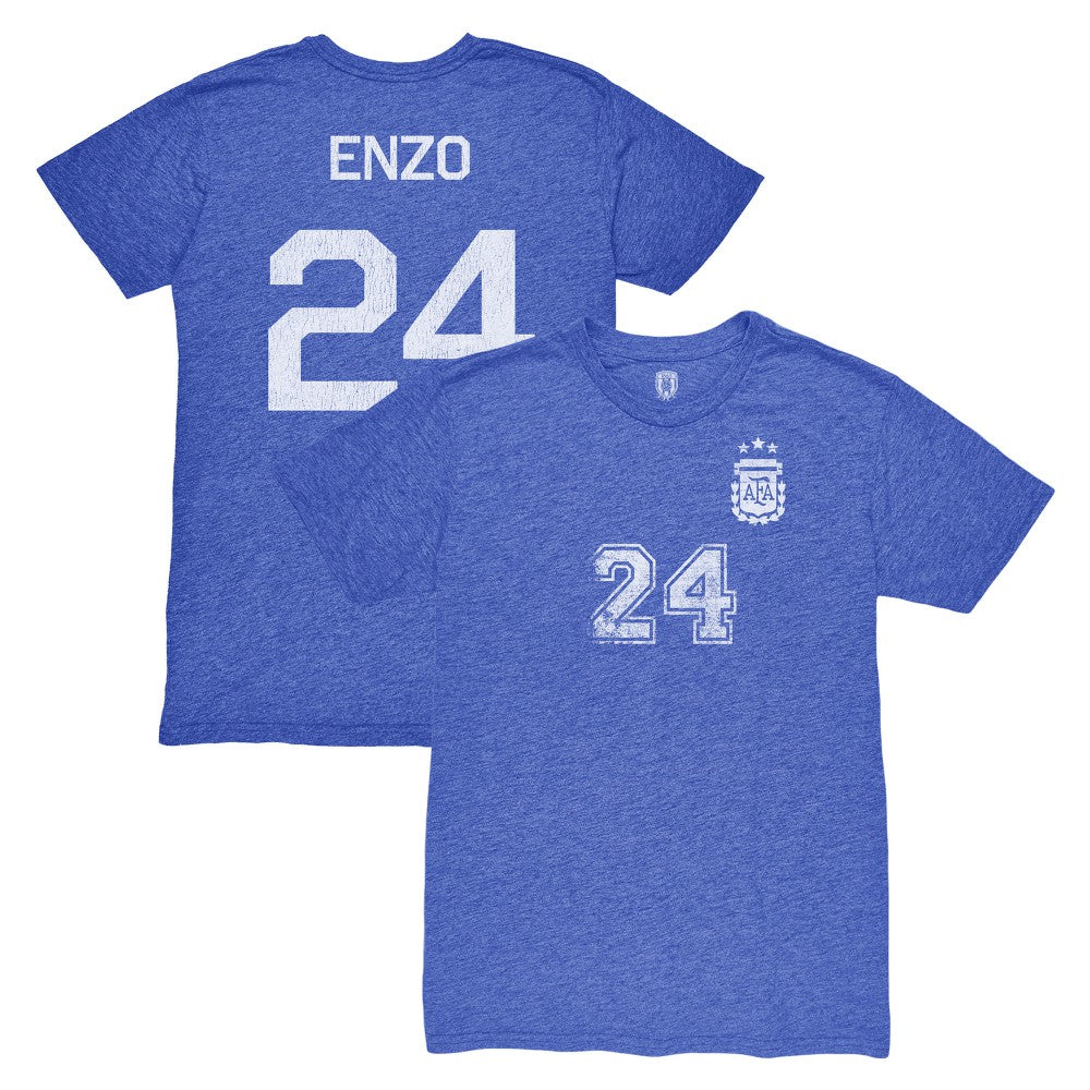 Enzo Fernández Argentina National Team 1863FC Player Vintage Tri-Blend T-Shirt