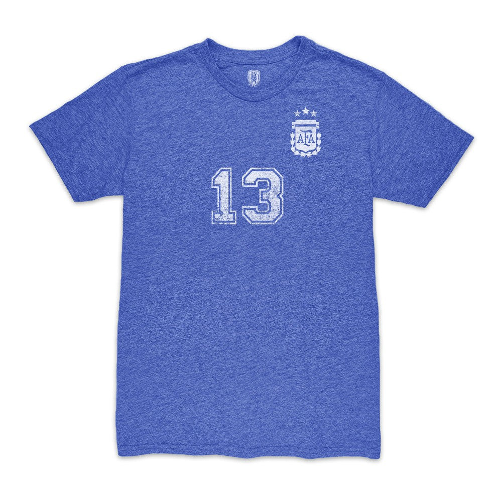 Cristian Romero Argentina National Team 1863FC Player Vintage Tri-Blend T-Shirt