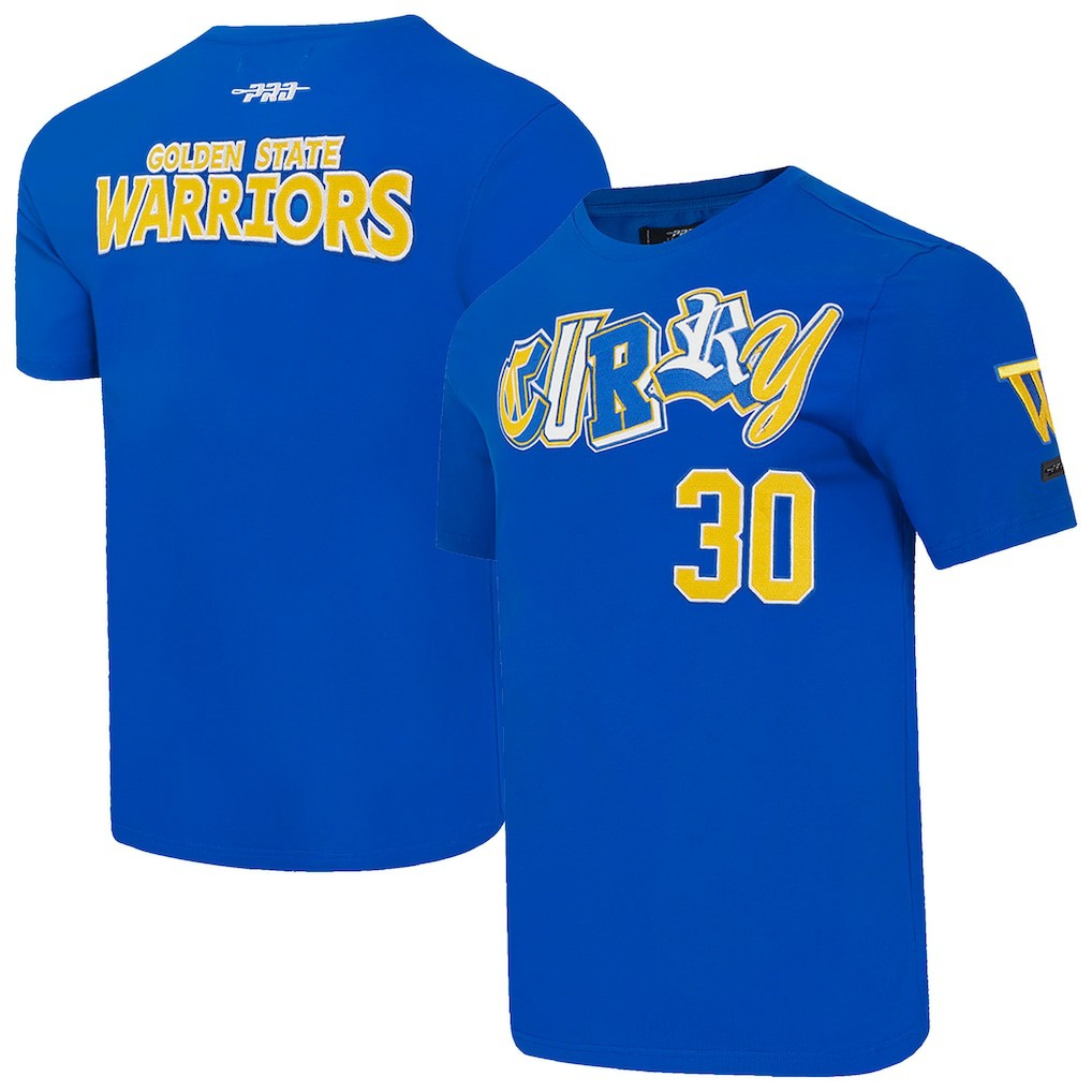 Royal Stephen Curry Golden State Warriors Pro Standard City Ransom T-Shirt sale | NBA