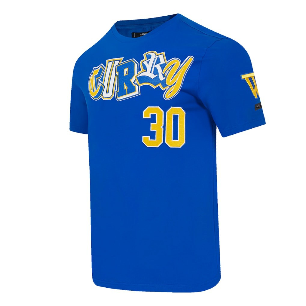Royal Stephen Curry Golden State Warriors Pro Standard City Ransom T-Shirt sale | NBA