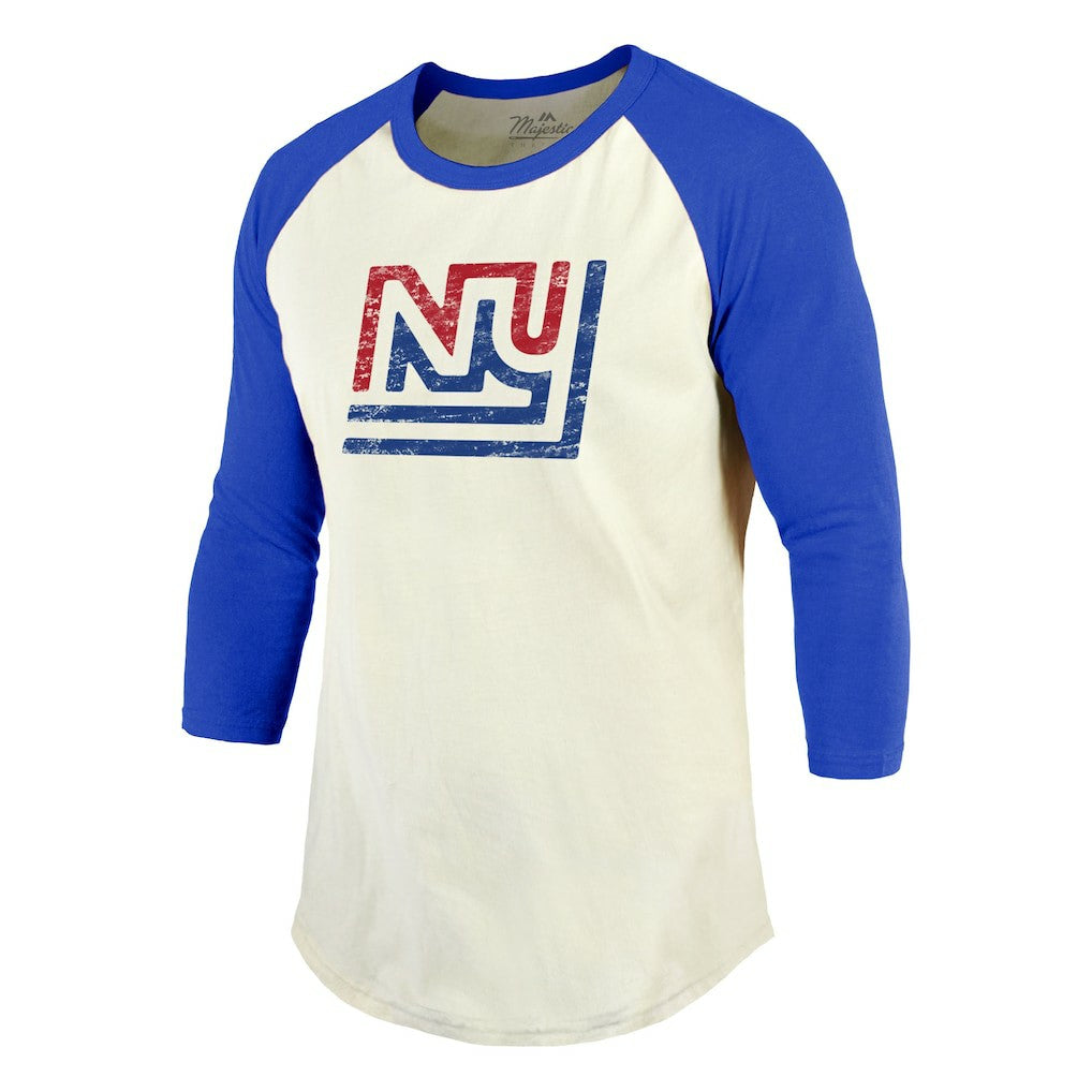 New York Giants Lawrence Taylor  Majestic Threads Retired Player Name & Number 3/4 Raglan Sleeve T-Shirt  | NFL Sale