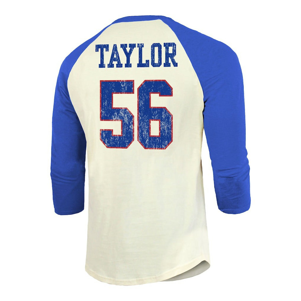 New York Giants Lawrence Taylor  Majestic Threads Retired Player Name & Number 3/4 Raglan Sleeve T-Shirt  | NFL Sale