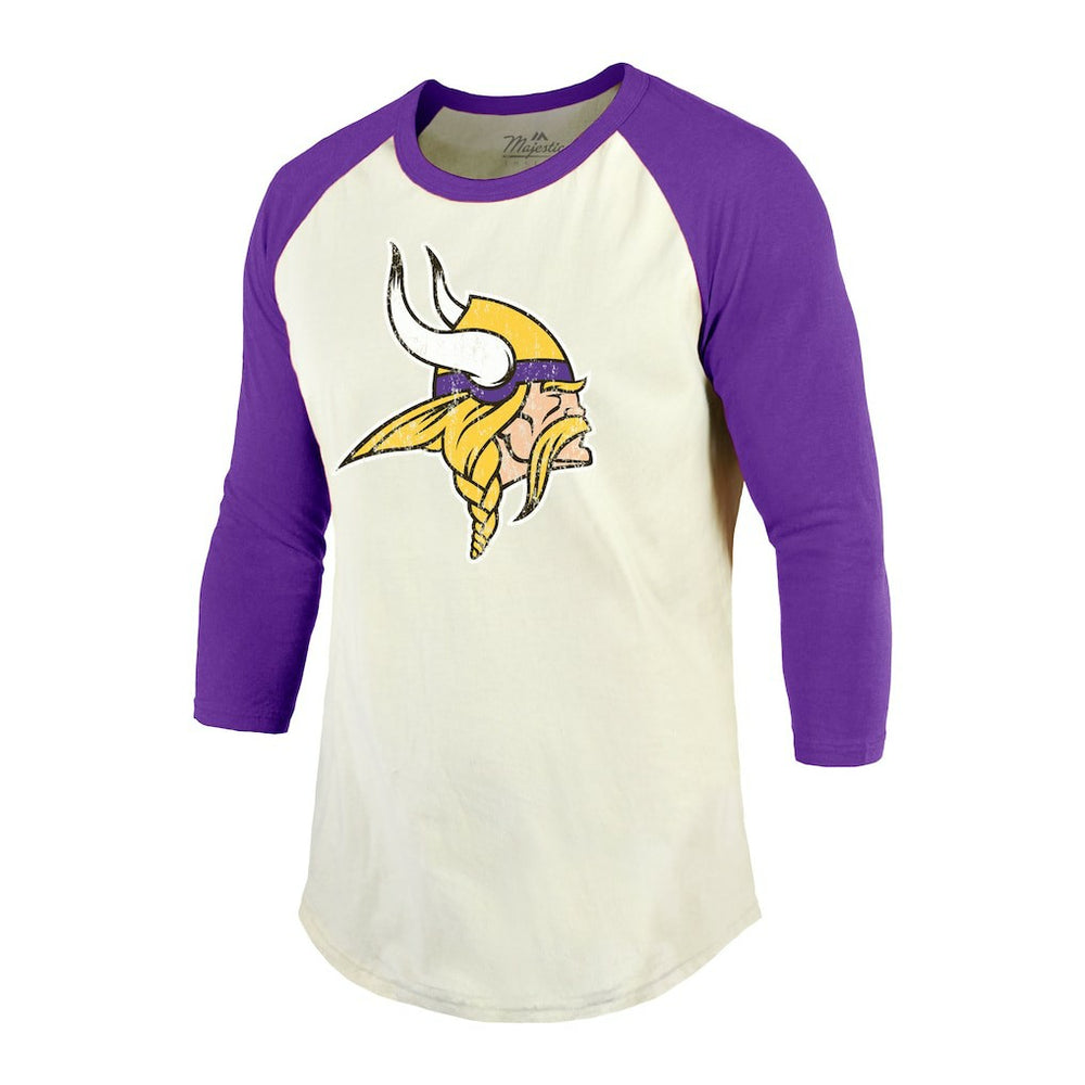 Minnesota Vikings Randy Moss  Majestic Threads Retired Player Name & Number 3/4 Raglan Sleeve T-Shirt  | NFL Discount