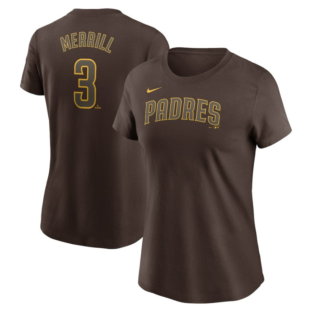 Jackson Merrill San Diego Padres Nike Women's Cooperstown Collection Fuse Name & Number T-Shirt - MLB T-shirts