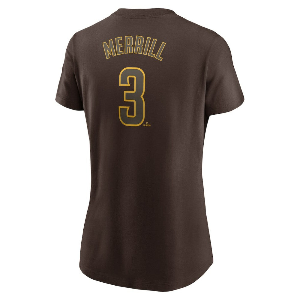Jackson Merrill San Diego Padres Nike Women's Cooperstown Collection Fuse Name & Number T-Shirt - MLB T-shirts