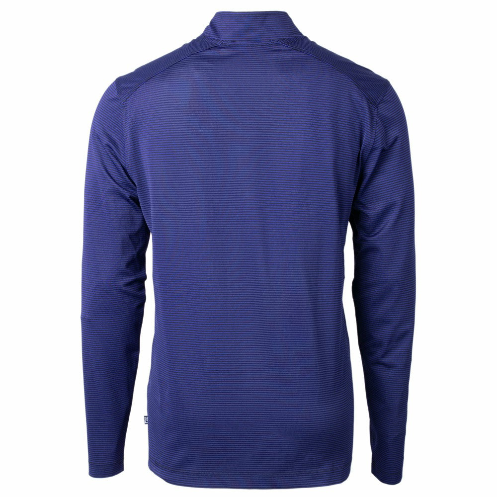 Kansas City Royals Cutter & Buck Big & Tall Virtue Eco Pique Micro Stripe Recycled Quarter-Zip Pullover Top - MLB Pullover