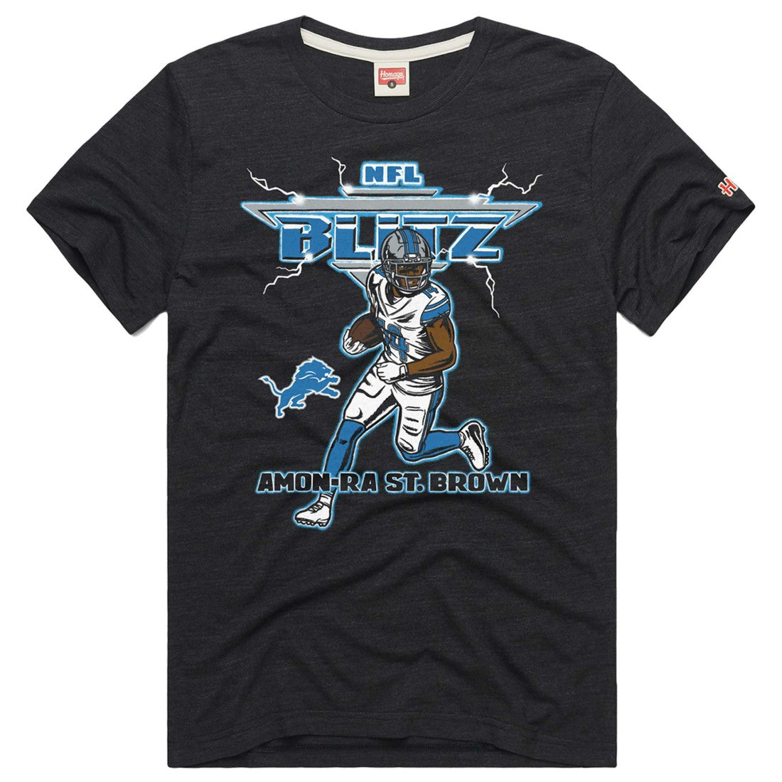 Detroit Lions Amon-Ra St. Brown  Homage Unisex NFL Blitz Player Tri-Blend T-Shirt | NFL Online