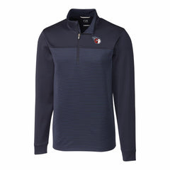 Cleveland Guardians Cutter & Buck Big & Tall Traverse Stretch Eco Stripe DryTec Quarter-Zip Top - MLB Tops