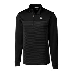 Los Angeles Dodgers Cutter & Buck Big & Tall Traverse Stripe Stretch DryTec Quarter-Zip Top - MLB Tops