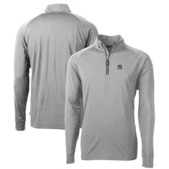 New York Yankees Cutter & Buck Big & Tall Adapt Eco Knit Stretch Recycled Quarter-Zip Pullover Top - MLB Pullover