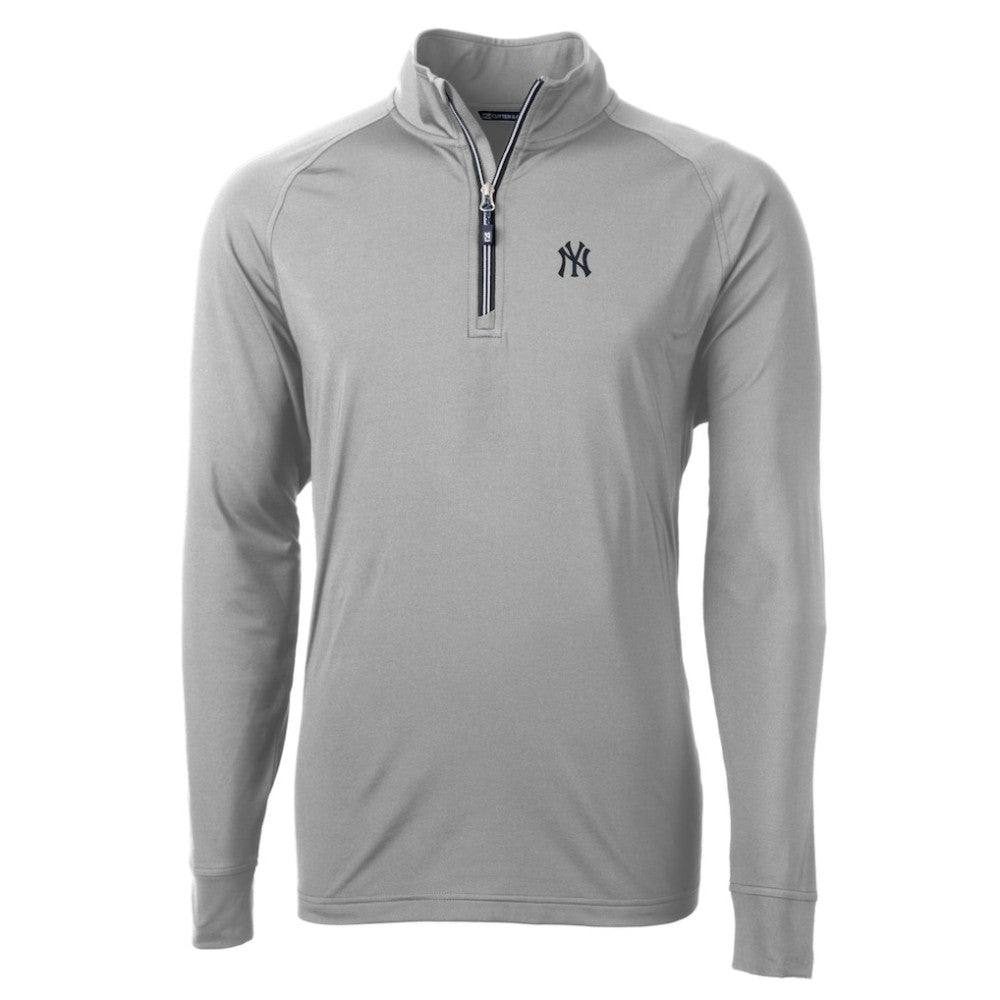 New York Yankees Cutter & Buck Big & Tall Adapt Eco Knit Stretch Recycled Quarter-Zip Pullover Top - MLB Pullover