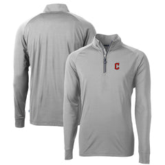 Cleveland Guardians Cutter & Buck Big & Tall Adapt Eco Knit Stretch Recycled Raglan DryTec Quarter-Zip Top - MLB Tops