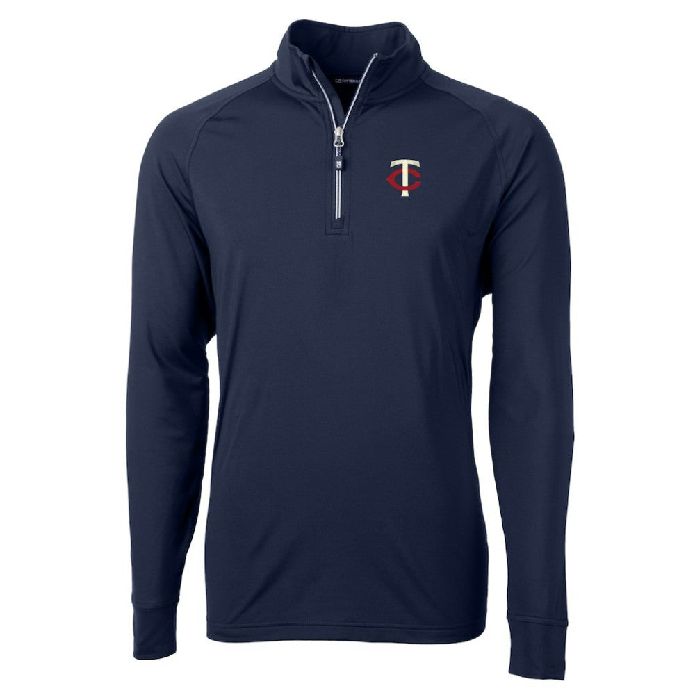 Minnesota Twins Cutter & Buck Big & Tall Adapt Eco Knit Stretch Recycled Quarter-Zip Pullover Top - MLB Pullover