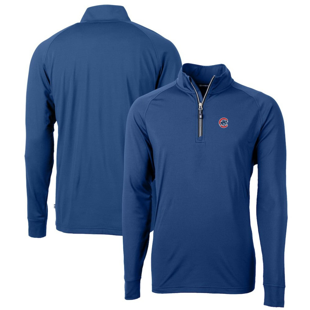 Chicago Cubs Cutter & Buck Big & Tall Adapt Eco Knit Stretch Recycled Quarter-Zip Pullover Top - MLB Pullover