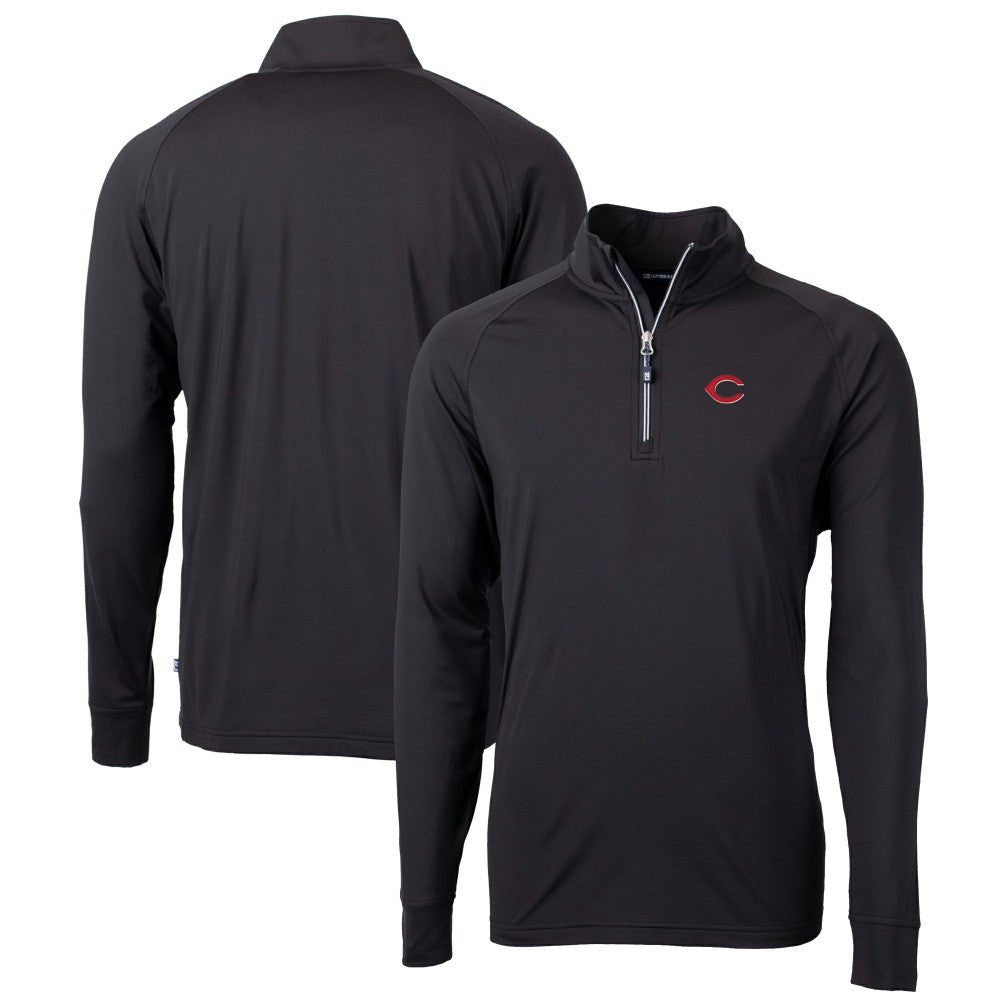 Cincinnati Reds Cutter & Buck Big & Tall Adapt Eco Knit Stretch Recycled Quarter-Zip Pullover Top - MLB Pullover
