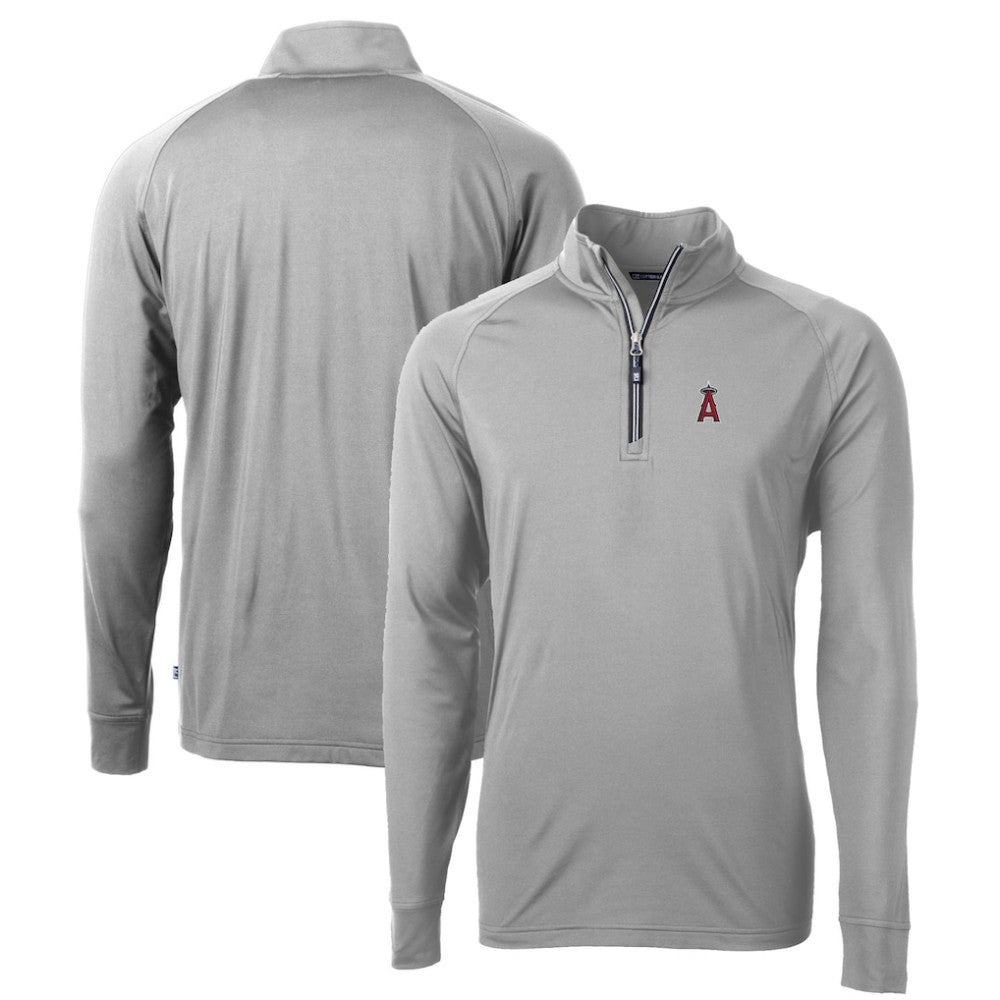 Los Angeles Angels Cutter & Buck Big & Tall Adapt Eco Knit Stretch Recycled Quarter-Zip Pullover Top - MLB Pullover