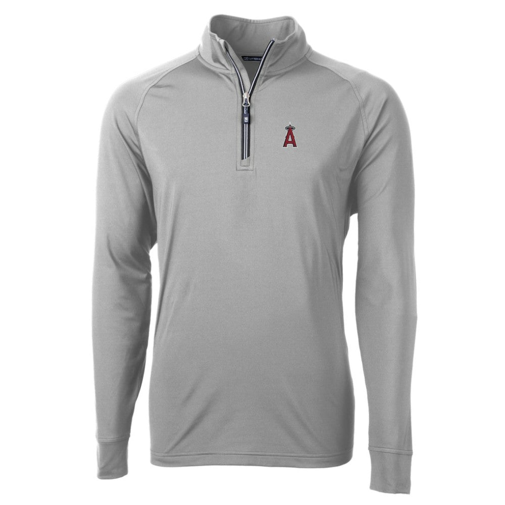 Los Angeles Angels Cutter & Buck Big & Tall Adapt Eco Knit Stretch Recycled Quarter-Zip Pullover Top - MLB Pullover