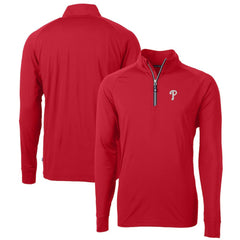 Philadelphia Phillies Cutter & Buck Big & Tall Adapt Eco Knit Stretch Recycled Quarter-Zip Pullover Top - MLB Pullover
