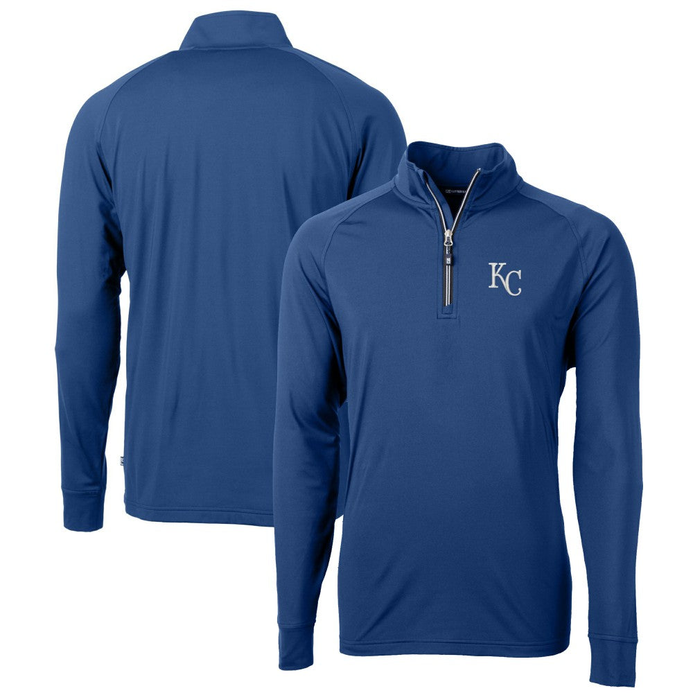 Kansas City Royals Cutter & Buck Big & Tall Adapt Eco Knit Stretch Recycled Quarter-Zip Pullover Top - MLB Pullover