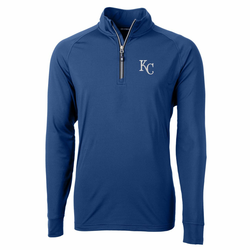 Kansas City Royals Cutter & Buck Big & Tall Adapt Eco Knit Stretch Recycled Quarter-Zip Pullover Top - MLB Pullover