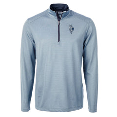 Kansas City Royals Cutter & Buck Virtue Eco Pique Micro Stripe Recycled Quarter-Zip Pullover Top - MLB Pullover