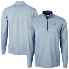 Tampa Bay Rays Cutter & Buck Virtue Eco Pique Micro Stripe Recycled Quarter-Zip Pullover Top - MLB Pullover